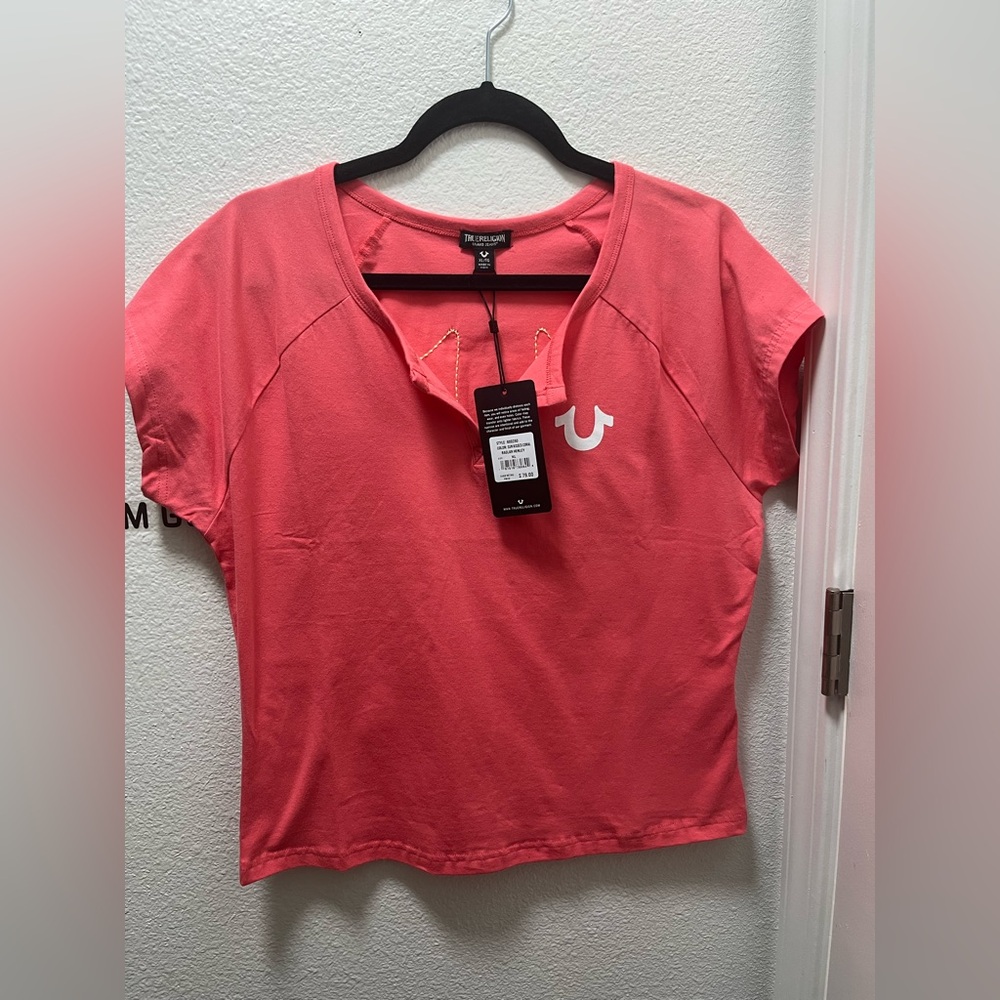 True Religion Women's Coral Short Sleeve Tee